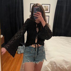 70s Style Black Long Sleeve Shirt